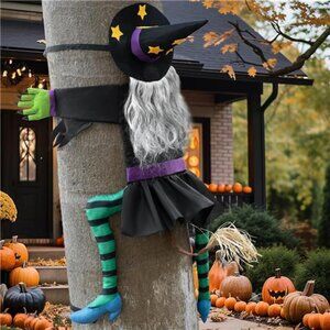 Crashing Witch for Halloween Decorations Outdoor: Hilarious Witch Decor